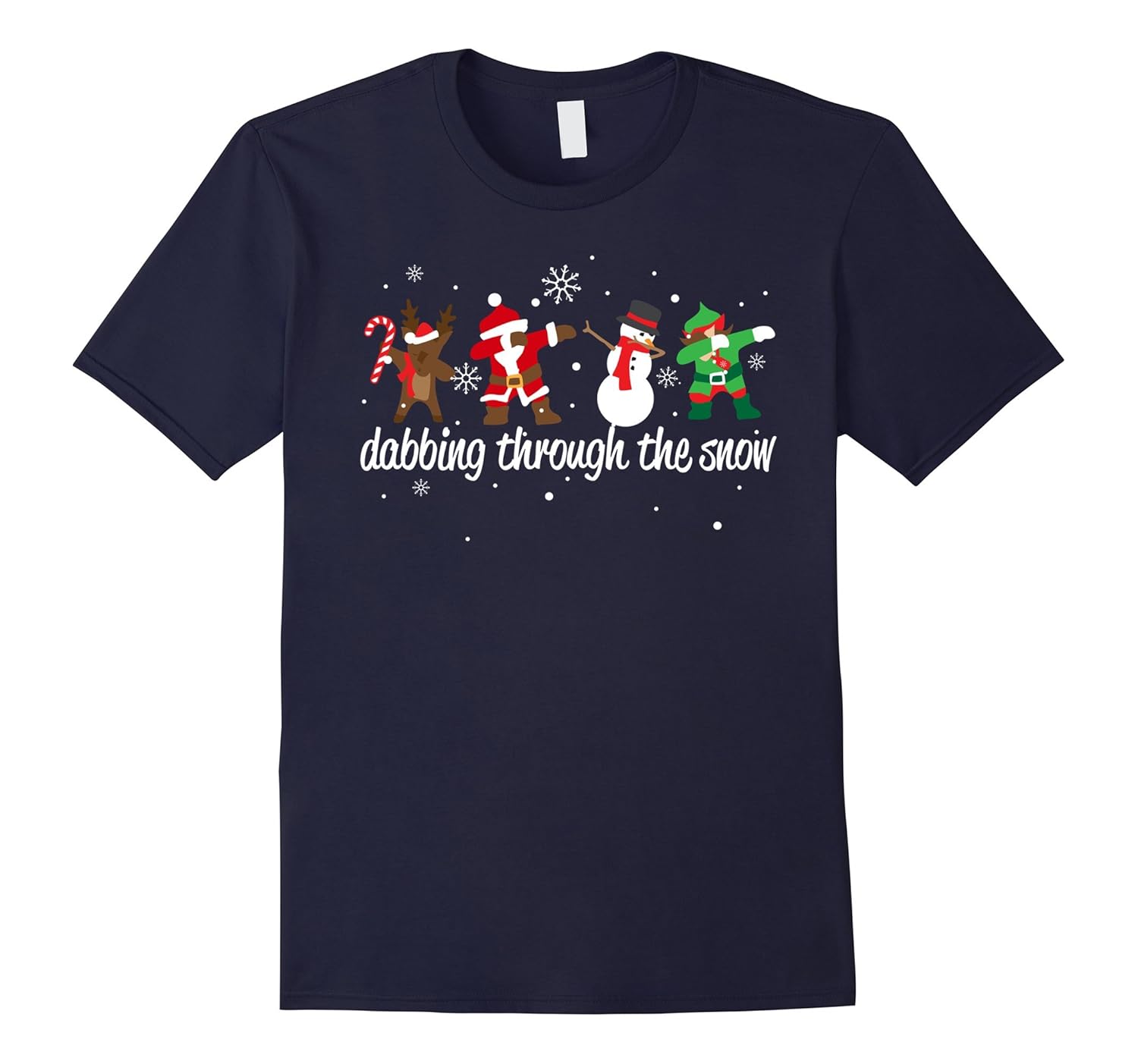 Dabbing Through the Snow Christmas Crew Shirt, Santa Gift-Rose