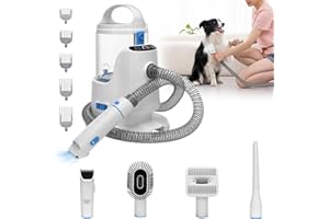 Petmolico Dog Grooming Kit 13000PA Suction Pet Grooming Vacuum 2.8L Large Cup Vacuum Dog Grooming Kit Include 4 Hair Clipper Combs