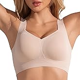 Fittingirls Women's Ultra-Soft Wireless Bra Full Coverage Non-Wired Padded Design Breathable Lightweight All-Day Comfort