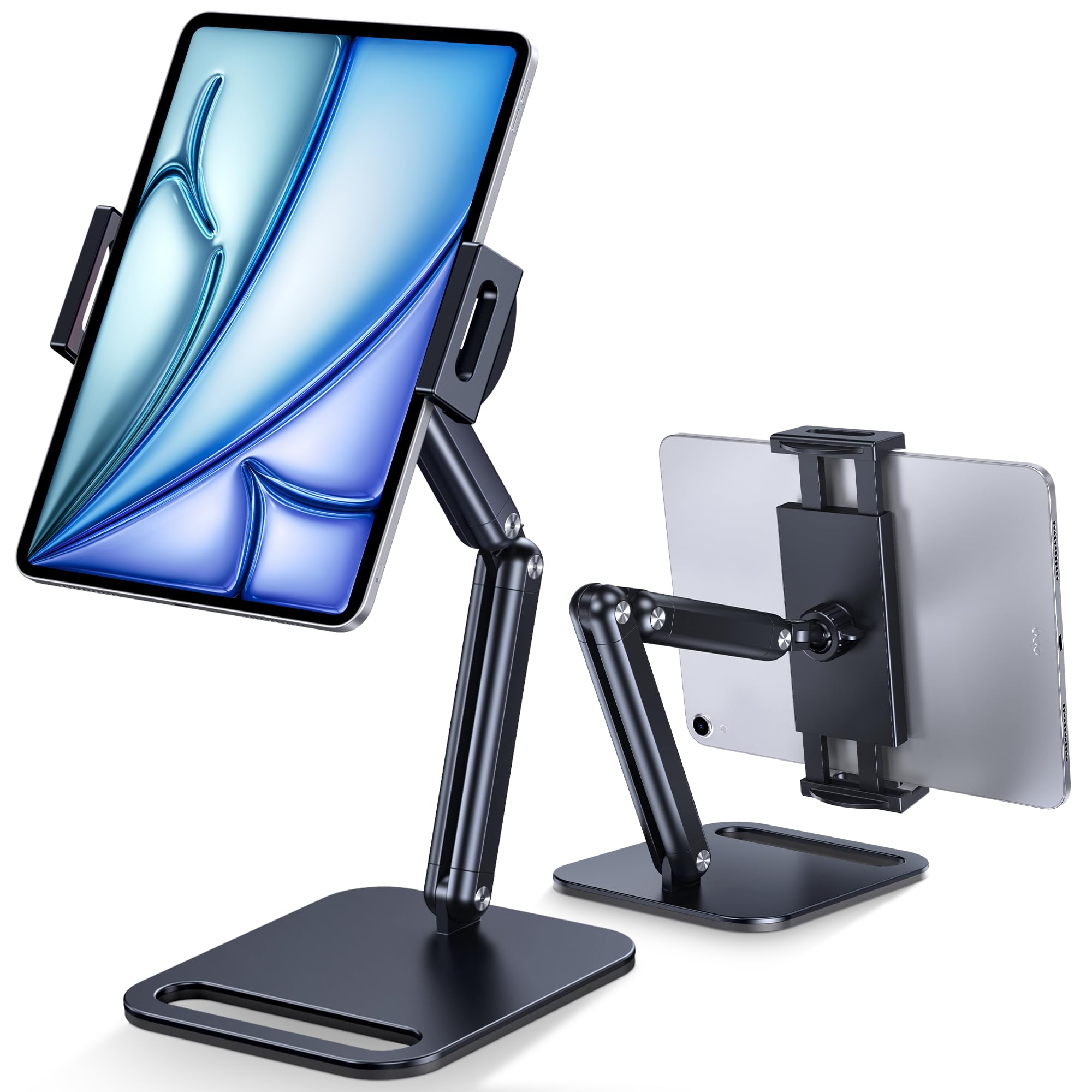 CreaDream Tablet Stand for iPad, Aluminum Tablet Holder with Heavy-Duty Base for Desk, Fully Adjustable Angle, Compatible with iPad Pro Air Mini, Galaxy Tab, Surface Pro, Kindle 4.7''-13