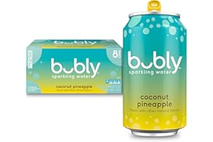 bubly Sparkling Water, Coconut Pineapple, Zero Sugar & Zero Calories, Seltzer Water, 12 Fl Oz Cans (Pack of 8)