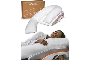 MedCline Reflux Relief System, Bed Wedge Pillow for Acid Reflux and GERD Relief with Therapeutic Body Pillow, Insert, and Covers, Inclined Sleep Position with Arm Pocket, Medium for 5'5" to 5'11" Tall