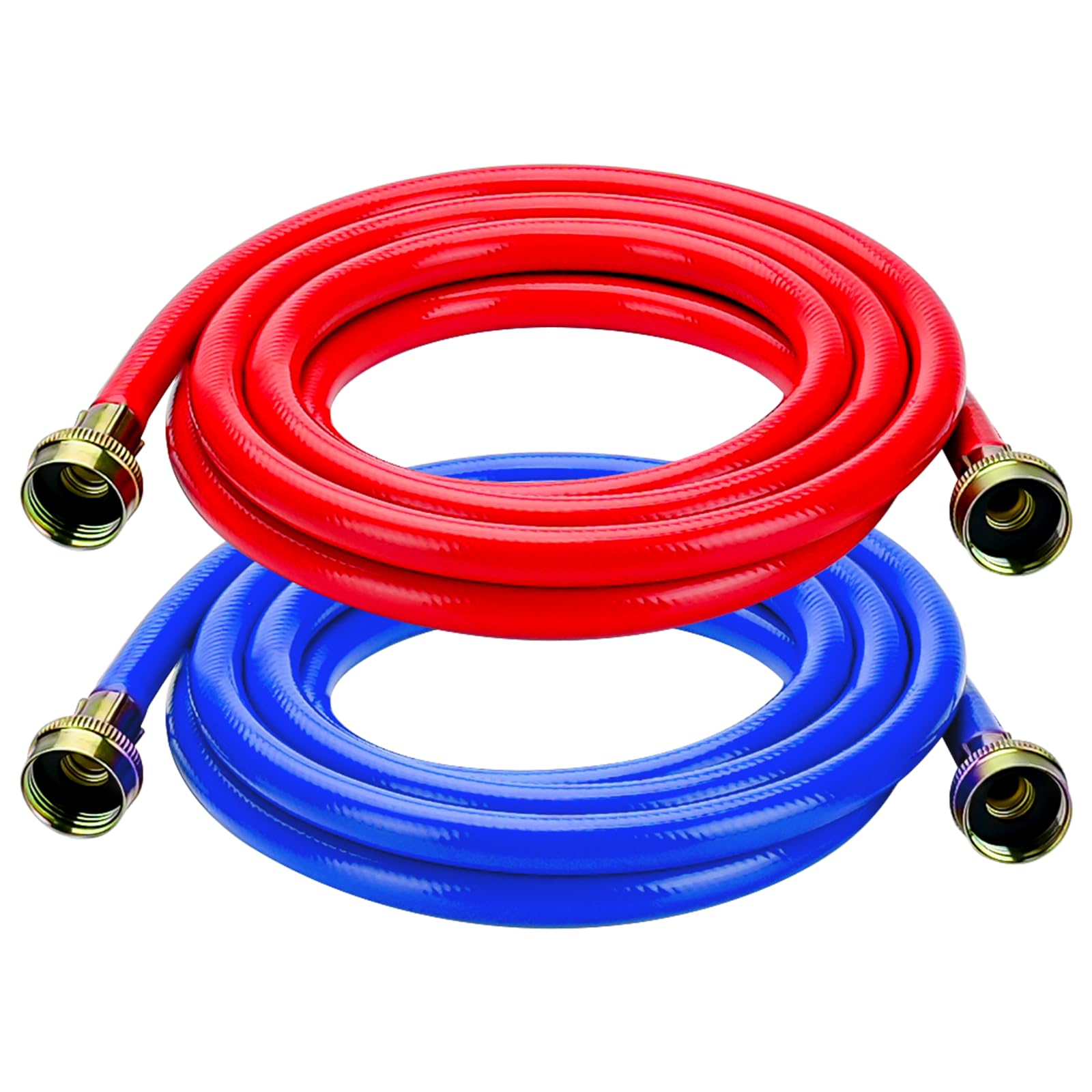 Photo 1 of 10FT Rubber Washing Machine Hoses Burst Proof 2 Pack For Hot and Cold Water 3/4" NPT Connection Water Supply Lines by Cenipar Fit for ALL Washing Machine