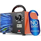 Ozone Generator 160,000mg/H with Temp/Humidity Display - 120 Min Timer O3 Ionizer Air Purifier for Large Spaces (5000 Sq.Ft) - Upgraded Ozone Machine for Cars, Homes, Hotels, Kitchens &amp; Pet Areas