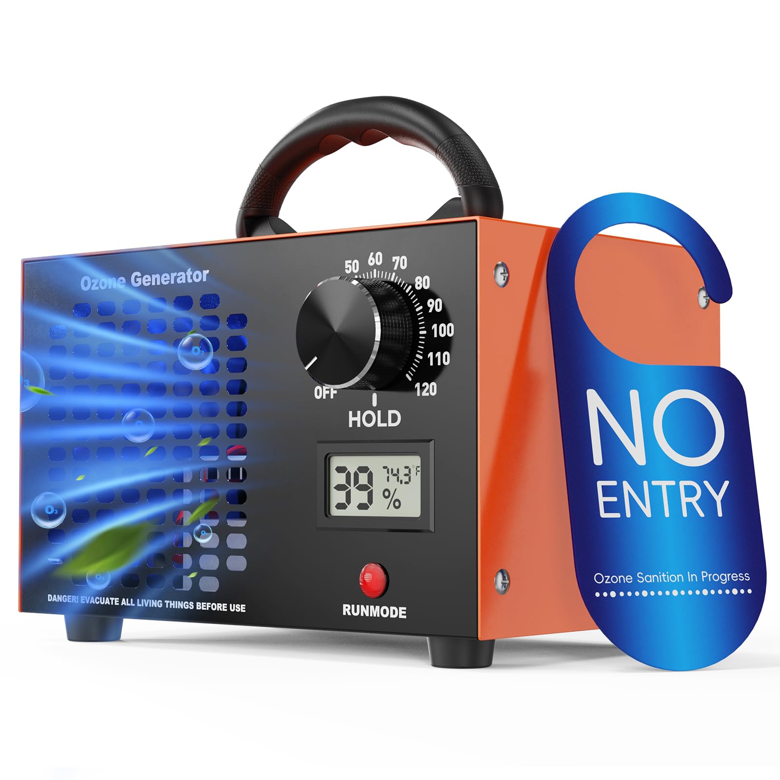 Photo 1 of Ozone Generator 160,000mg/H with Temp/Humidity Display - 120 Min Timer O3 Ionizer Air Purifier for Large Spaces (5000 Sq.Ft) - Upgraded Ozone Machine for Cars, Homes, Hotels, Kitchens & Pet Areas