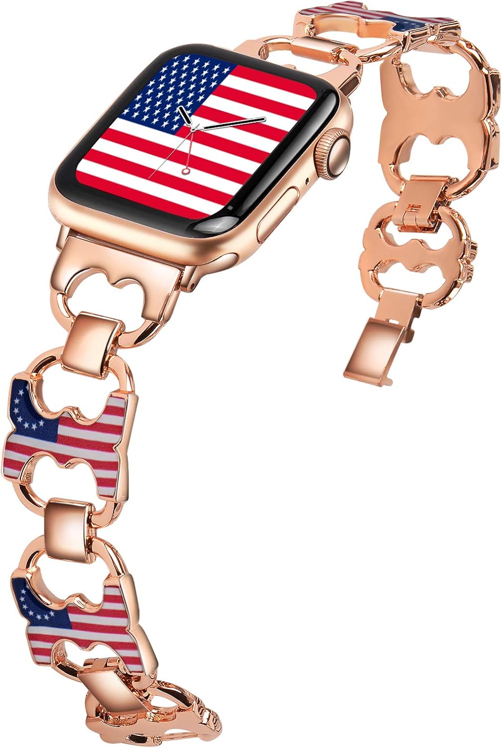 JFdragon Compatible with Apple Watch Band 38mm 40mm 42mm 44mm with Case, Women Jewelry Bracelet Replacement Metal Strap for iWatch SE/Series 6/5/4/3/2/1