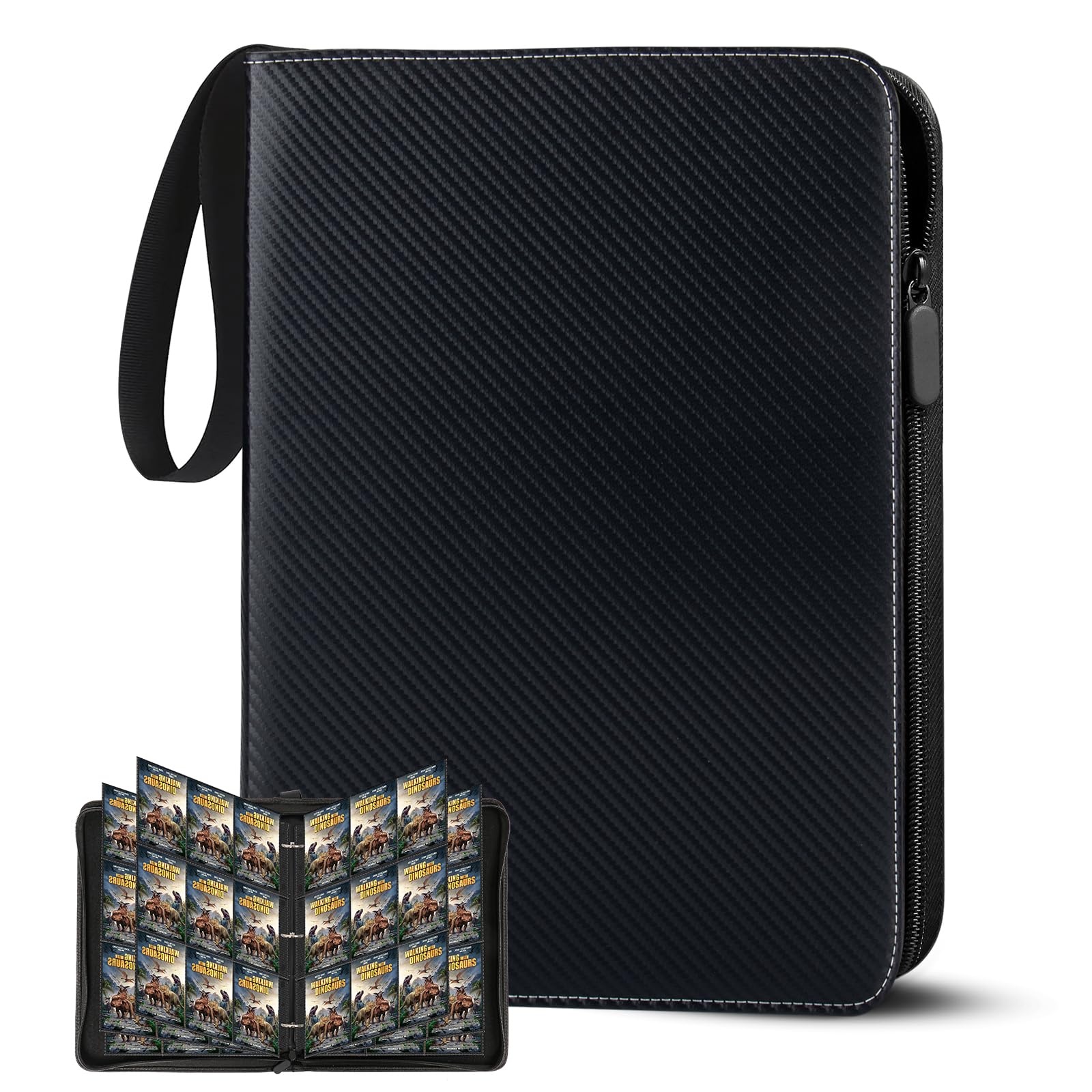 Scrapbook for Trading Cards, 30 Pages 540 Cards Scrapbook with Zip, Portable Waterproof Cards Book, Large Compatible with Sports Cards, Ninjago, MTG