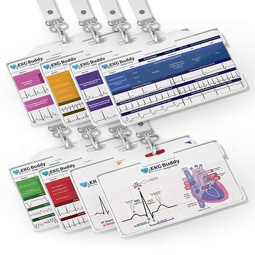 Badge Card Set - Doubled Sided Nurse ECG Interpretation Guide Rhythm ...