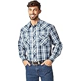 Wrangler Mens Sport Western Plaid Snap
