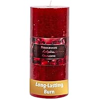 Kiera Grace Enlighten Natural Scented Candle Pillar Candle-6" H x 3" Dia, Pomegranate Fragrance, Garnet-Perfect for Bedroom,