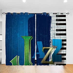 Cortina Opacas con Ojales,Fondo de música de Jazz Agrietado Abstracto