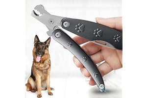 KXCDTECH 2025 Silent Design Nail Trimmer for Anxiety Sensitive Dogs, Sharp Blade Cut Thick Nail Smoothly, 3 in 1 Compact Build-in Nail File & Comb, Heavy Duty Manual Professional Dog Nail Clipper