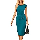 GRACE KARIN Women's Wear to Work Dresses 2026 Cap Sleeve Sheath Bodycon Midi Dress Ruched Business Office Pencil Dress