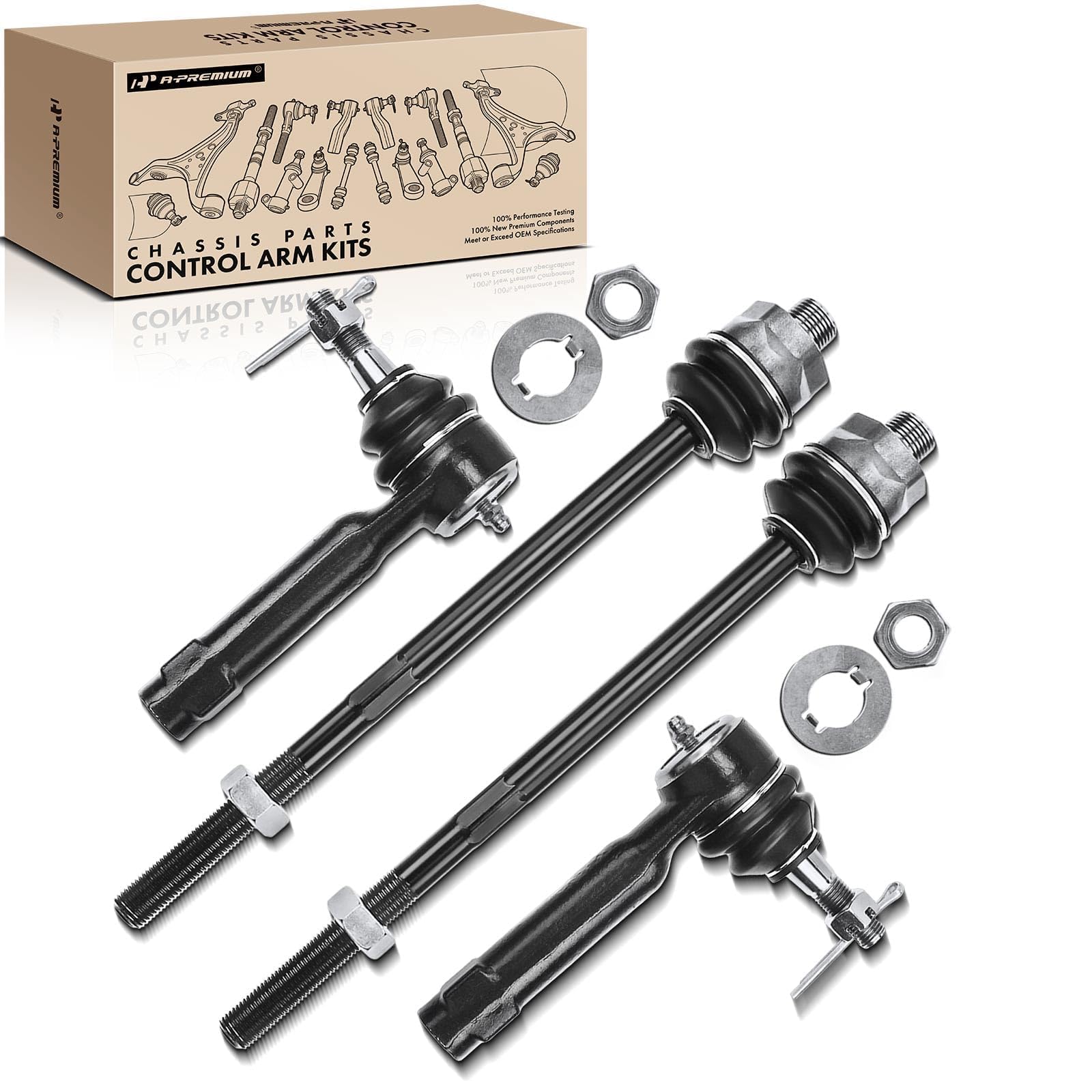 Photo 1 of A-Premium 4Pcs Front Inner & Outer Tie Rod Ends Kit, Fit For Chevy & GMC & Cadillac - 1999-2007 - Silverado Tahoe Suburban 2500 Avalanche Sierra Yukon (XL 1500/2500) Escalade (ESV/EXT)