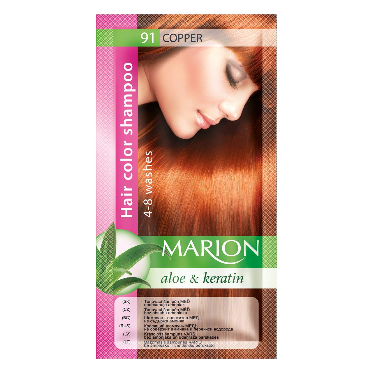 Marion Hair Color Shampoo in Sachet Lasting 4-8 Washes - 91 - Copper — image 1