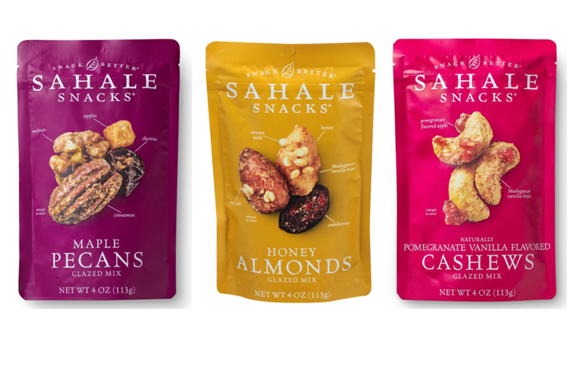 Best by 10/14/25 Sahale Snacks Glazed Nut Mix Variety Pack, 4 Ounces (Pack of 6)