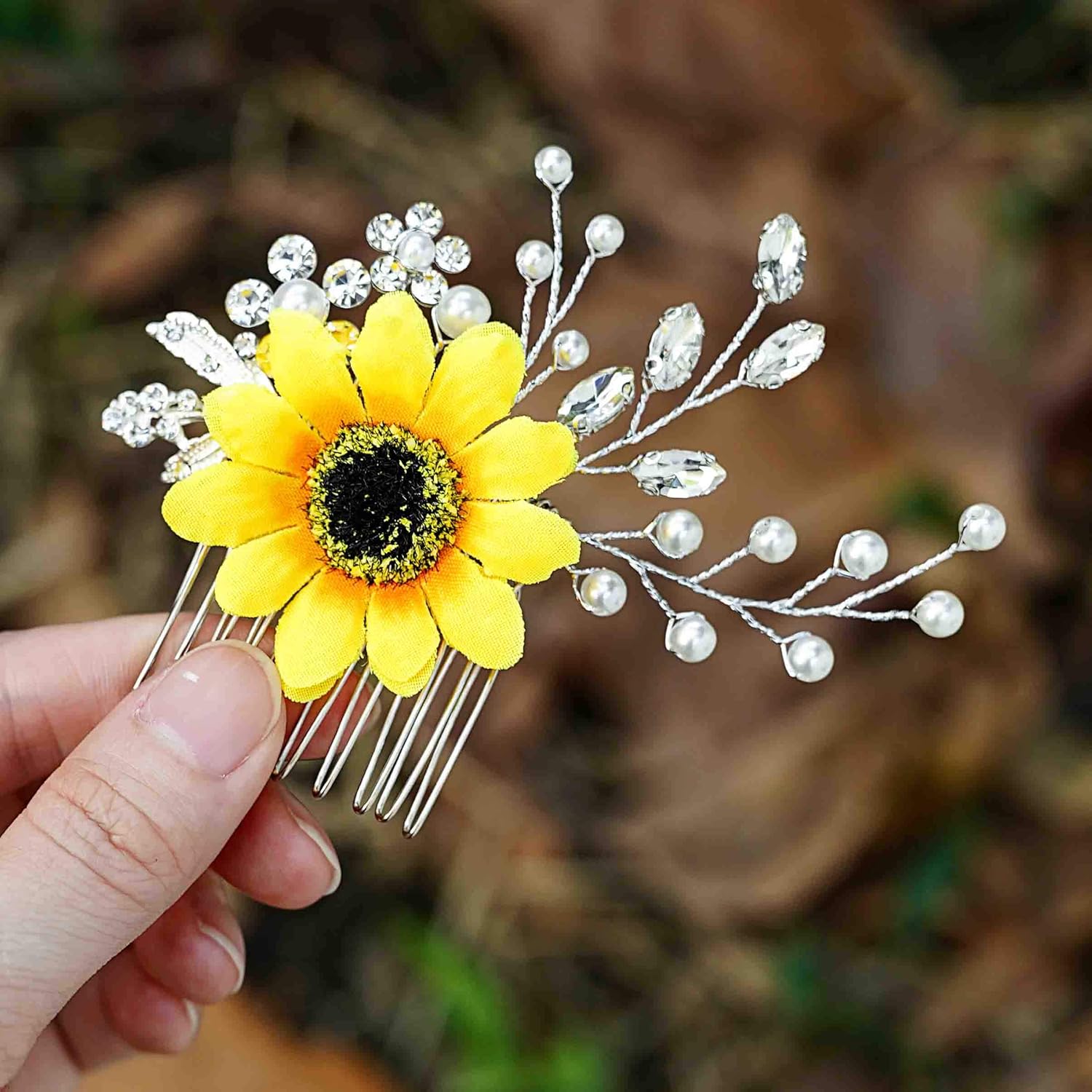 sunflower wedding hair accessories