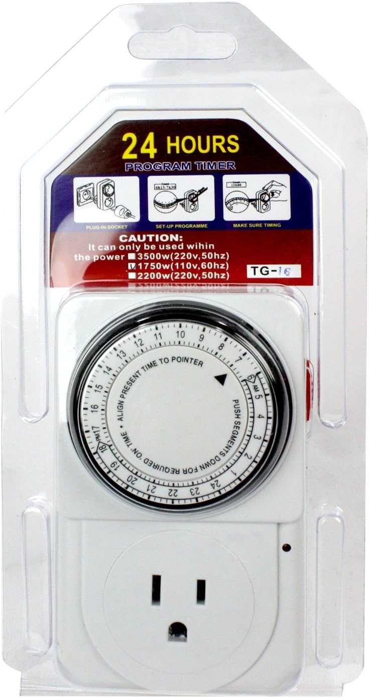 Powermaxx GLX-TM24 24-Hour hydroponics Grow Light Timer