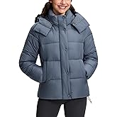 Pioneer Camp Women's Quilted Puffer Jacket, Warm Winter Coat Insulated Full Zip Hooded Jacket Pockets Outerwear Casual