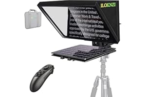 ILOKNZI 16.5 inch All Metal Lifting Teleprompter for Laptop with 70/30 Tempered Optical Glass & Remote Control, Suitable for TIK Tok Studio Make Videos and Live