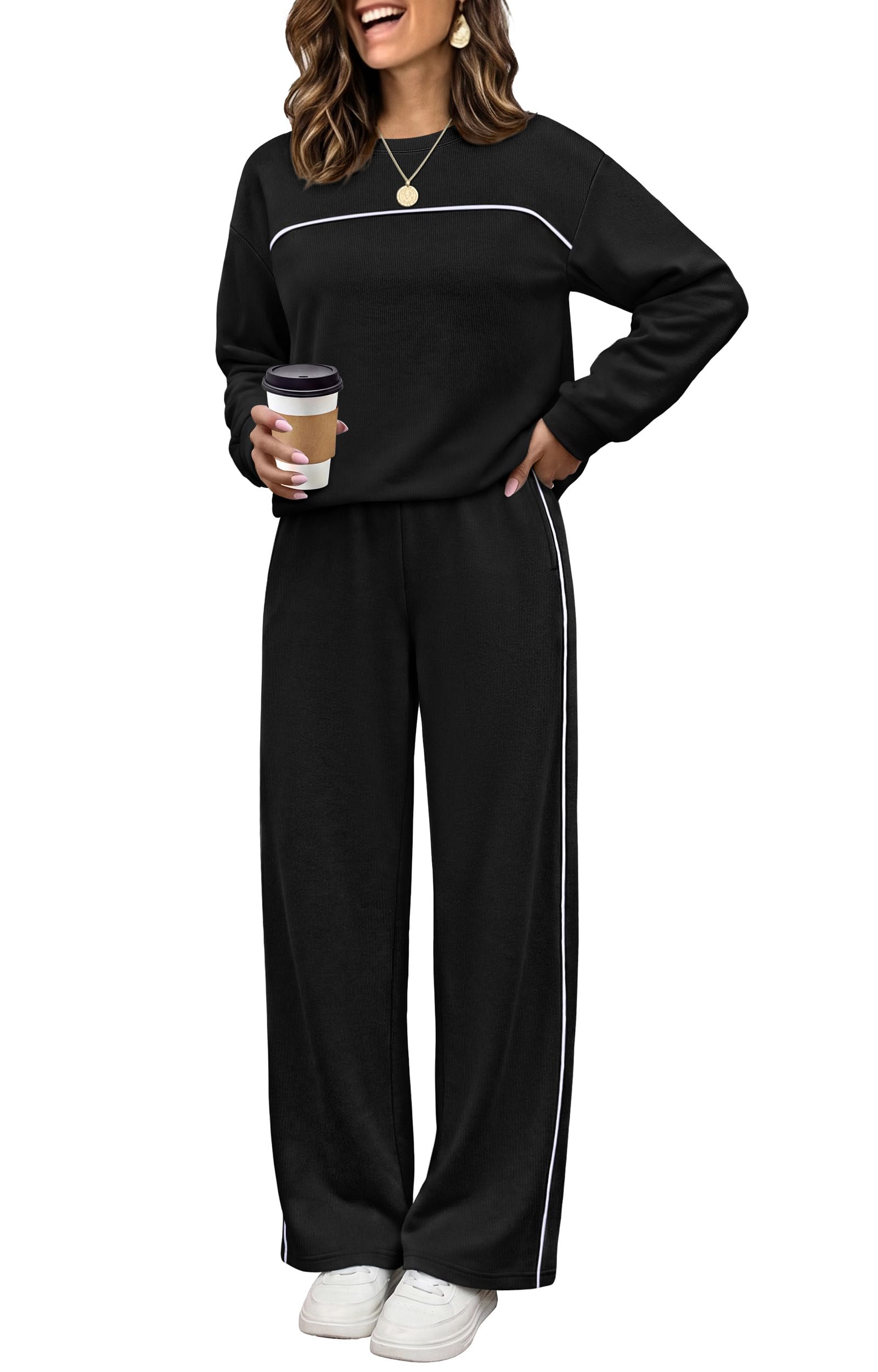 OFEEFAN Two Piece Lounge Sets for Women Matching Sets Clothing Fall Outfits | Comfy Loungwear, Airport Travel Vacation Outfit
