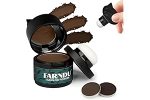 Farndu Hairline Powder - Hair Root Touch Up, Hair Color Powder, Hair Color Concealer | 3 Shades: Light, Medium, Dark Brown | 24-Hour Stain-Proof for Hair, Thinning Hairline, Hair Loss