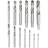 JIUWU 13 Pack Solid Carbide Twist Drill Bits, Alloy Hex Metal Drill Bits | Tungsten Steel Cemented Twist Drill Bit Set, for Cast Iron, Iron Plate, 3-15mm (3 4 5 6 7 8 9 10 11 12 13.5 14 15 mm)