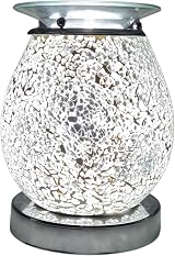 Cello Silver Mosaic Touch Electric Wax Melt Burner Oil Diffuser