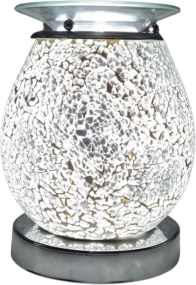Cello Silver Mosaic Touch Electric Wax Melt Burner Oil Diffuser