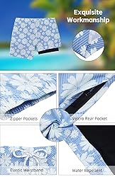 Biwisy Men's Quick Dry Swimming Trunks with Mesh