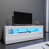 Elegant 1200mm LED TV Cabinet White Gloss with Ambient Lights 32-47 inch