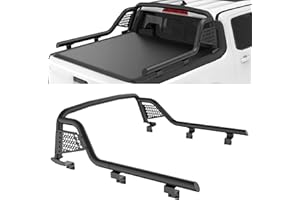 KOKSHELY Long Style 2022–2025 Ford Maverick Roll Bar | Ford Maverick Bed Rack | No-Drill Roll Bar |Keeps 3rd Brake Light Visible |Side MOLLE Panels & 2.5″ C Clamp Light Mounts |Ford Maverick Sport Bar