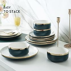 Pokini Reactive Glaze Dinnerware Sets, 12 Piece