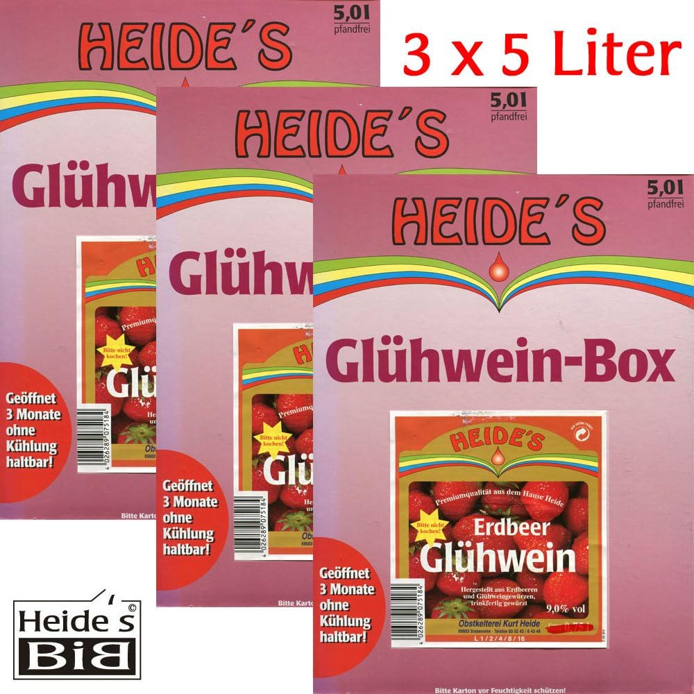 Erdbeer-Glühwein 9,5% Alc. 3er-Pack, 3 x 5 Liter: Amazon.de: Bier, Wein ... Erdbeer-Glühwein 9,5% Alc. 3er-Pack, 3 x 5 Liter: Amazon.de: Bier, Wein ...
