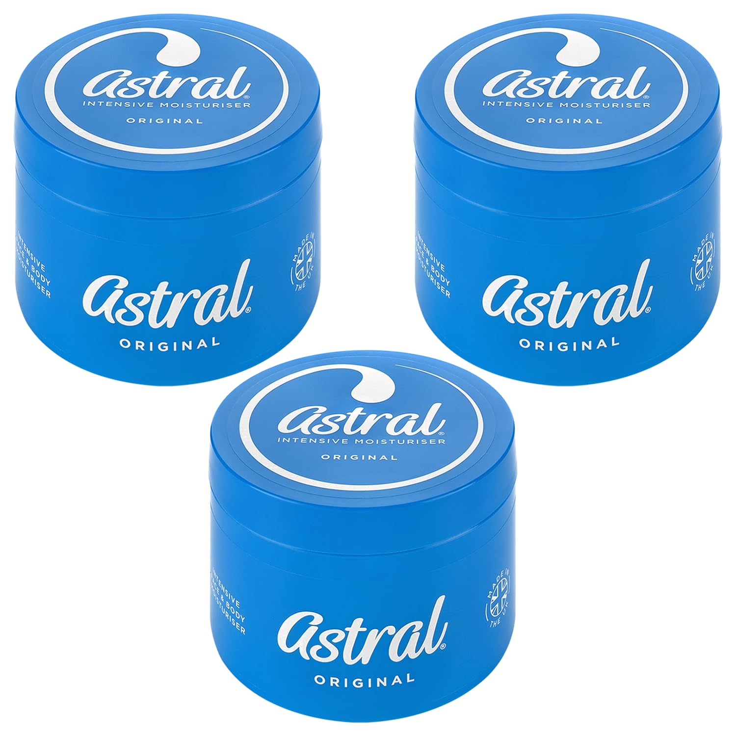 Astral Face & Body Intensive Moisturiser Cream 500ml (Pack of 3)