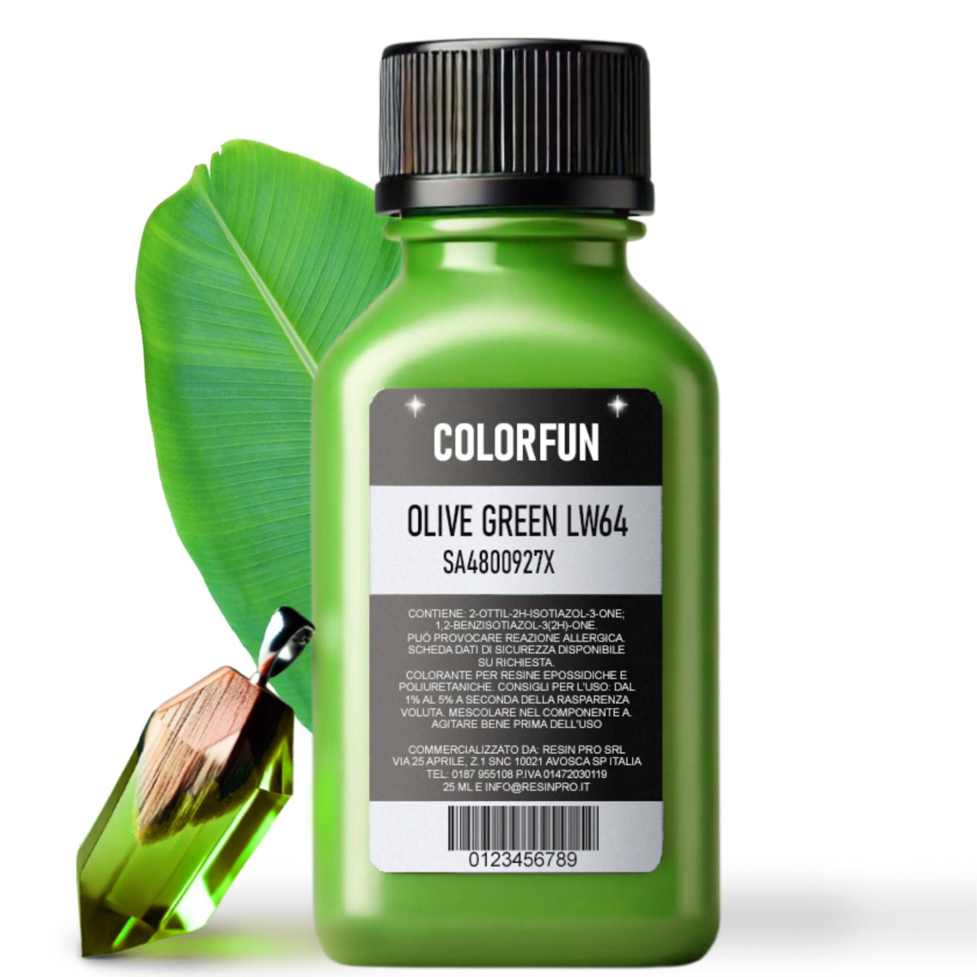 Resin Pro Colour Fun Olive Green Dye Colour, Colouring Liquid for Transparent Epoxy Resin, Ideal for Arts, Hobbies and DIY- 25ml