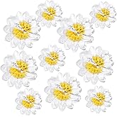 10 PCS Daisy Tissue Paper Pom Poms Party Decorations, 8in 12in White Yellow Paper Flowers Tissue Flowers Pom Hanging Papers Flower Decorations for Wall Backdrop Garden Wedding Home Decoration
