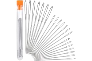 Hekisn Large Eye Sewing Needles, Sewing Needles, Stainless Steel Embroidery Thread Needle, Handmade Yarn Knitting Needles Lea