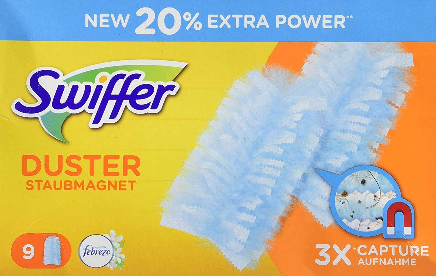 Swiffer Dust Dusters with Febreze Fresh Morning Dew Scent - 9 Refills, 9 Refills (Old), 9 Count (Pack of 1)