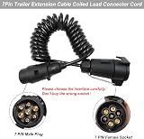 Techfection 3M 7-Pin Trailer Extension Cable Coiled Lead 12V Adapter view 2