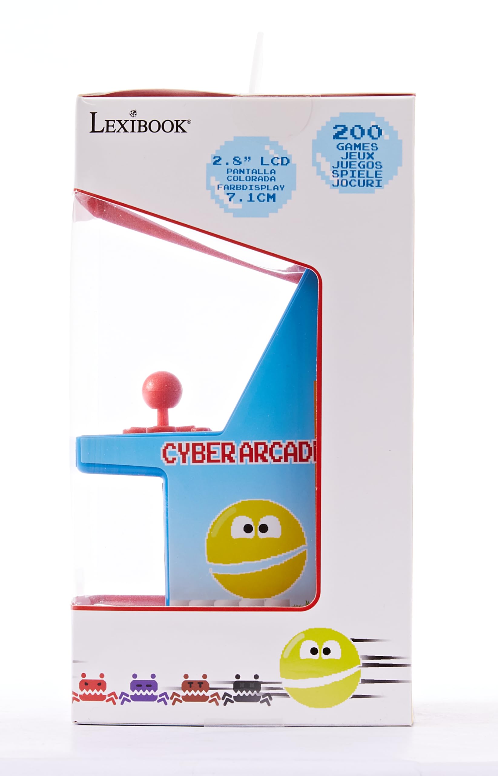 Lexibook Cyber Arcade Portable Retro Game Console, 200 Games, 2.8’’ LCD Colour Screen, Compact, Battery Operated, Blue/Green, JL2940