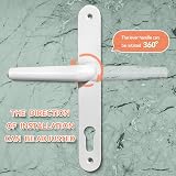 Bwintech 1 Set White UPVC Door Handle 92mm 210mm 243mm Plate Length view 4