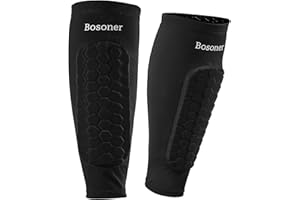 BOSONER Soccer Shin Guards for Kids: Non-Slip Calf Compression Sleeve with Honeycomb Pads for Aged 8-12 Boys Girls - Sports P