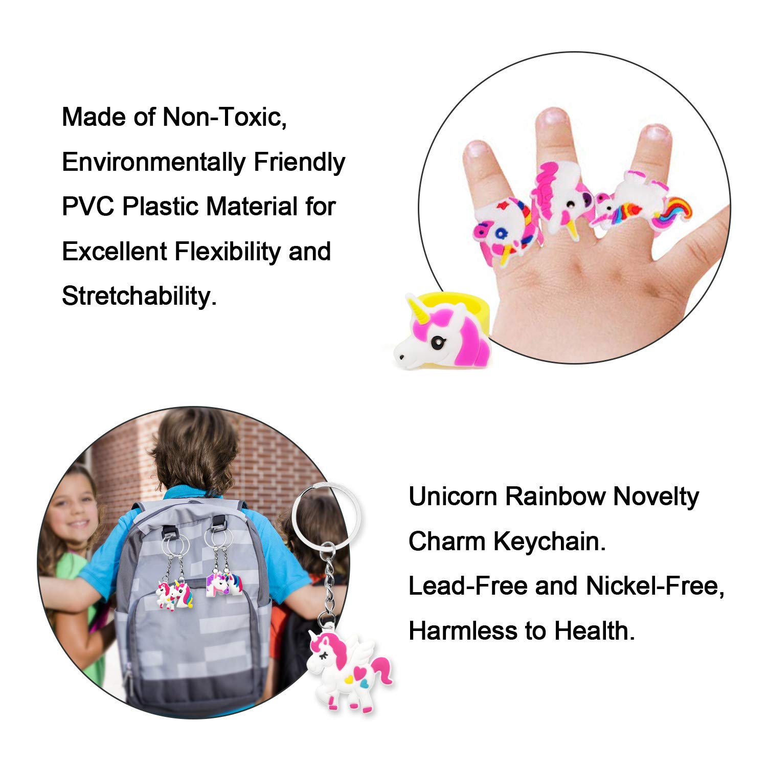 Amteker 30 Pcs Einhorn Party Set - Einhorn Armband, Einhorn Ring, Einhorn Halskette, Einhorn Schlüsselanhänger, Einhorn Adventskalender, Party Mitgebsel Kinder, Party Deko Kindergeburtstag