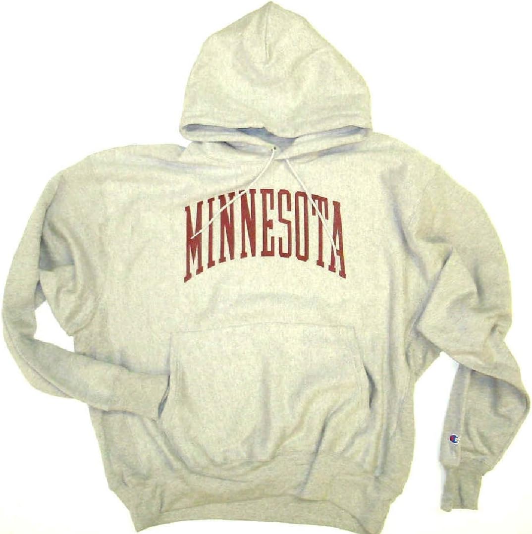 Men's Athletic Gray "Minnesota" Champion Reverse Weave Hooded Sweatshirt
