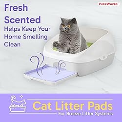 PETSWORLD Fresh Scented Cat Pads Refills for Tidy