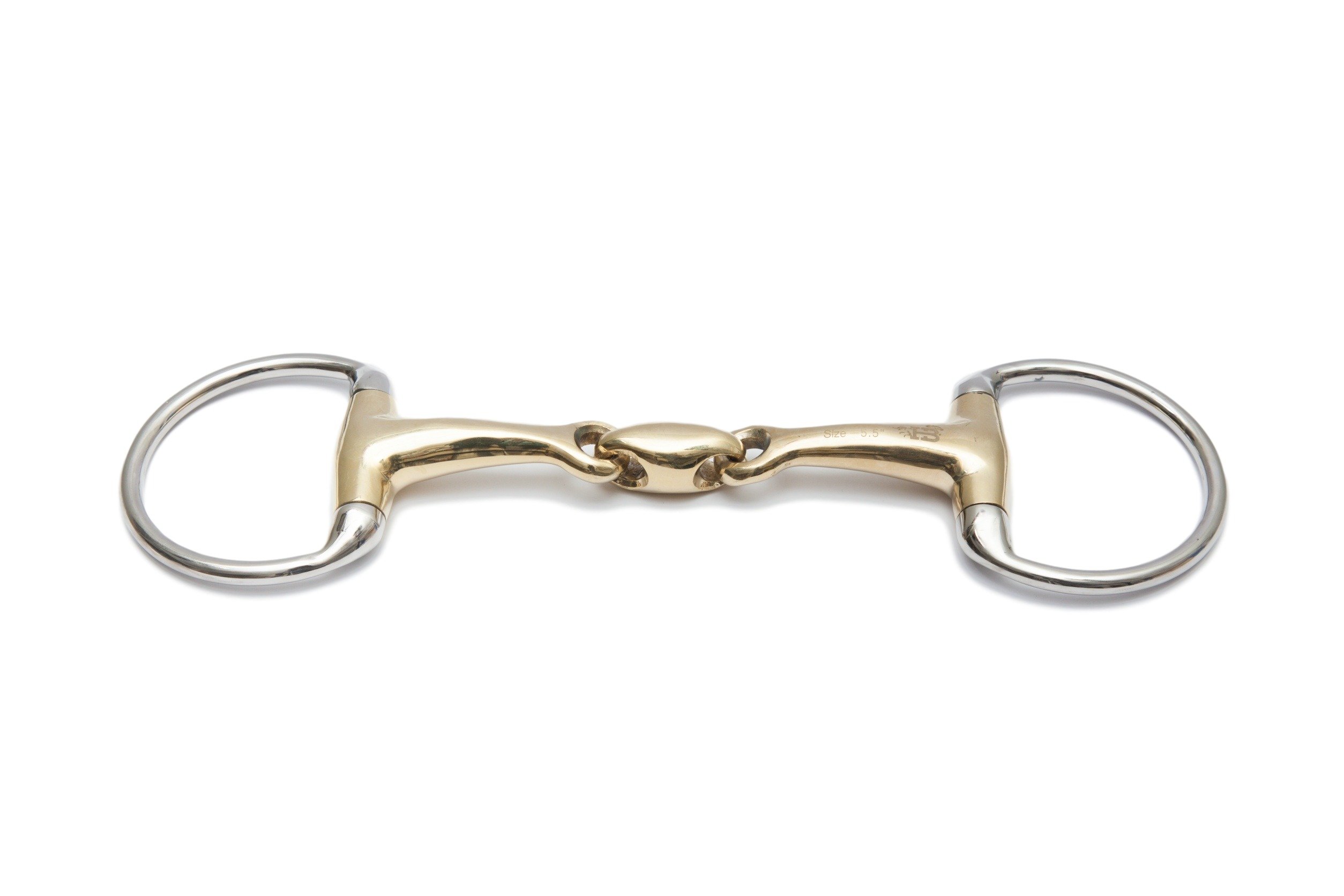 Huxlay Bros HB Joined Eggbutt Snaffle, German Silver Oval Link - 1056, 5.0
