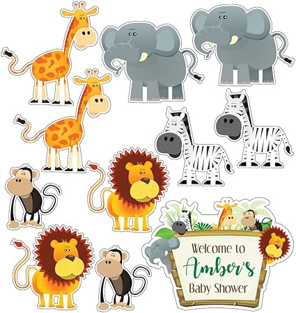 Amazon Com Victorystore Baby Shower Decorations Custom Safari