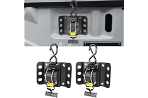NeaLia Retractable Truck Bed Ratchet Straps for Ford F150 2015-2025, 10 ft Ultimate Ratchet Straps for F-150, Self Retracting Tie Down with Boxlink Plates Mounted Brackets Bed Mount Heavy Duty Bolt on