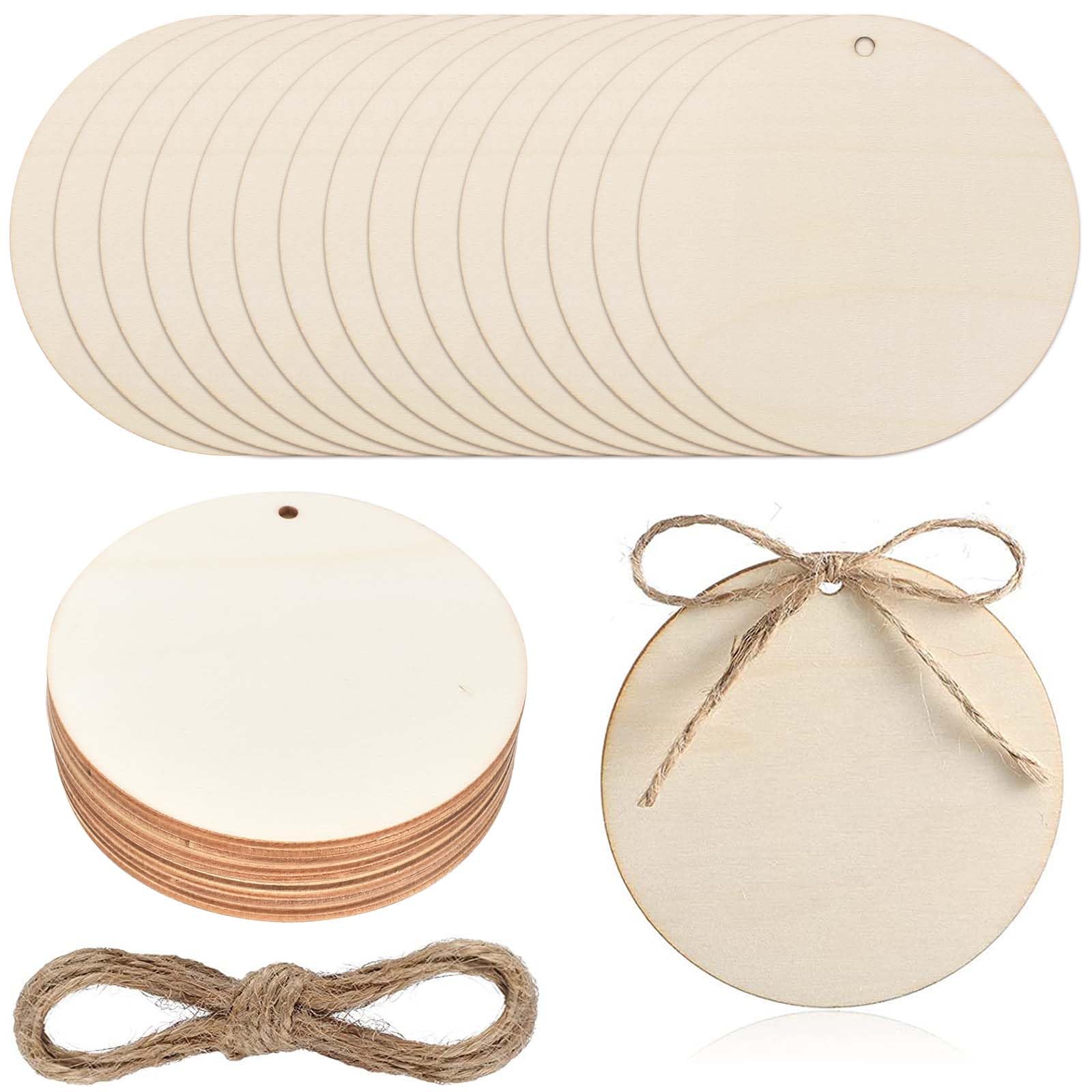 Wooden 30 PCS Sign, 10 cm Unfinished Wood Circles, Coasters, Plaques Blank, Plywood Rounds, for DIY Arts, Painting, Home Decor